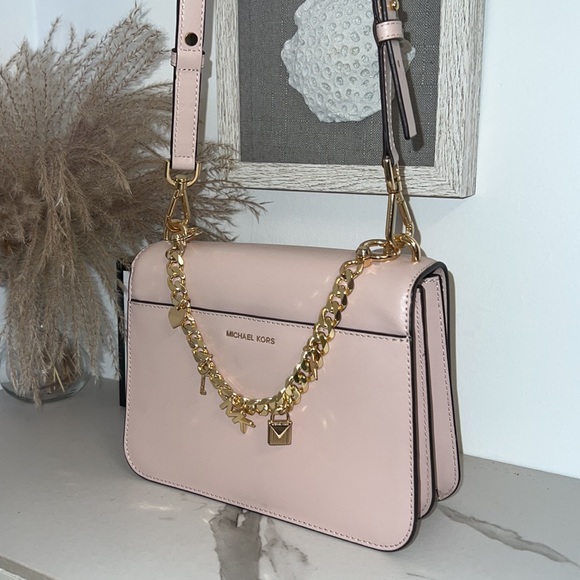 Michael Kors Blush Crossbody with Gold Charm Chain - Picture 2 of 16
